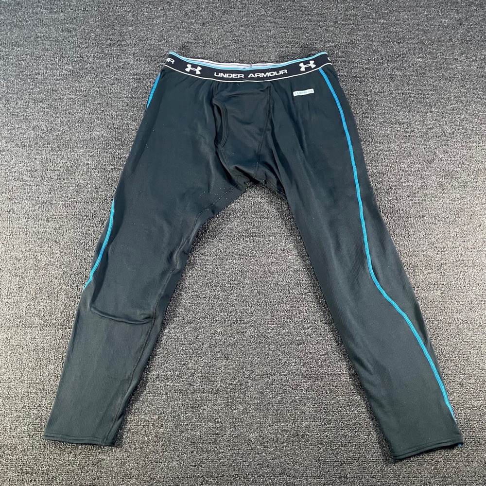 Under Armour Base 2.0 Leggings Mens XL Black Blue Good Thermal Compression